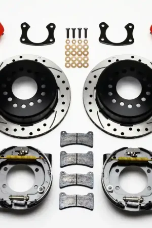 Authentic Wilwood Dynapro Low-Profile 11.00in P-Brake Kit Drill-Red New Big Ford — PMD Premier Motoring Development