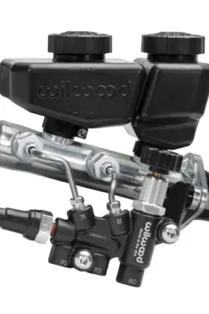 Wilwood Remote Tandem M/C Kit w/Bracket and Valve - 1in Bore Black — PMD Premier Motoring Development Trusted Brand