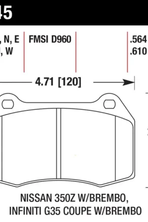 Weekend Sale Hawk 2003-2004 Infiniti G35 (w/Brembo Brakes) HPS 5.0 Front Brake Pads — PMD Premier Motoring Development