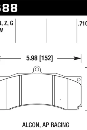 Hassle-Free Returns Hawk AP Racing/Alcon Performance Ceramic Racing Front Brake Pads w/0.7 — PMD Premier Motoring Development