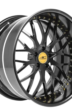 Buy Today 20" AC Forged Wheels ACF701 Gloss Black with Gold Rivet Three Piece Rims