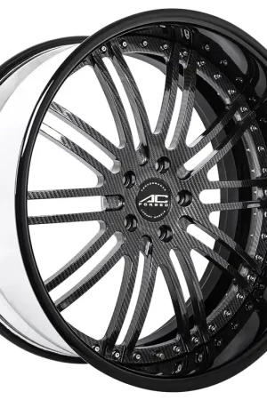 20" AC Forged Wheels ACF707 Carbon Fiber Finish with Black Lip Three Piece Rims Big Sale