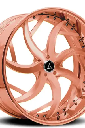 19" Artis Forged Wheels Sincity Brushed Rose Gold Face with Rose Gold over Chrome Lip Rims Express Delivery