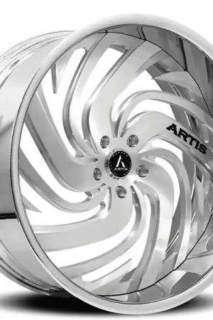 19" Artis Forged Wheels Fillmore Brushed Silver Face with Chrome Lip Rims Final Sale