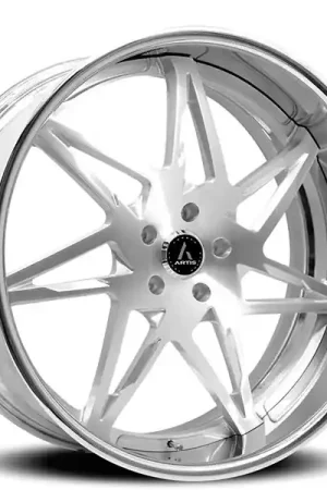 20" Artis Forged Wheels Nirvana Brushed Silver Face with Chrome Lip Rims New Release