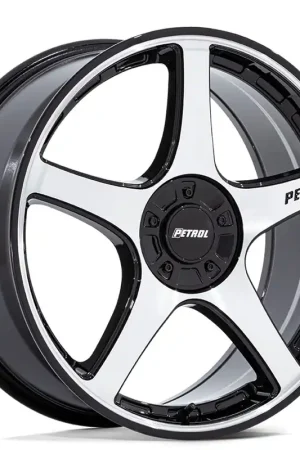 18" Petrol Wheels PE003 P2E Gloss Black with Machined Face Rims Price Cut