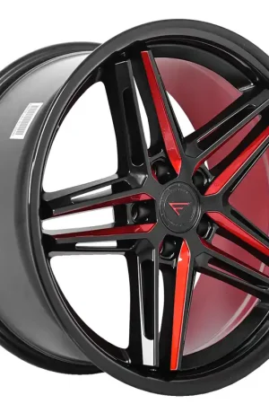 19" Ferrada Wheels CM1 Custom Matte Black with Red Milled and Gloss Black Lip Rims Handmade