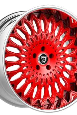19" Lexani Forged Wheels LF-742 Petrus Rose Red Face with Chrome Lip Rims Big Sale