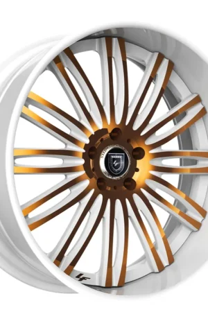 Seasonal Sale 19" Lexani Forged Wheels LF-758 Bison White with Brushed Gold Accents Rims
