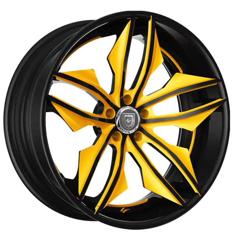 20" Lexani Forged Wheels LZ-754 Fuse Yellow Face with Black Accents and Lip Rims No Minimum Order
