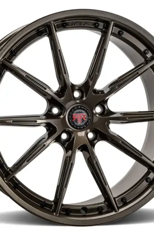 Affordable 20" Revolution Racing Wheels RF1 Matte Bronze with Black Rivets Flow Formed Rims