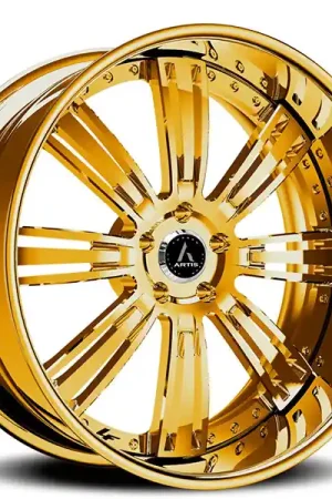 21" Artis Forged Wheels Grino Gold over Chrome Face and Lip Rims Bulk Order