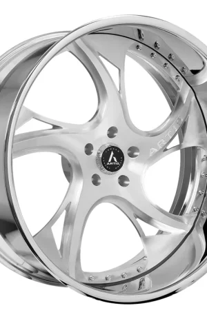21" Artis Forged Wheels Capital Brushed Silver Face with Chrome Lip Rims Low Price