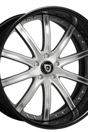 Hot Picks 22" Lexani Forged Wheels LF-709 Brushed Silver Face with Black Lip Rims