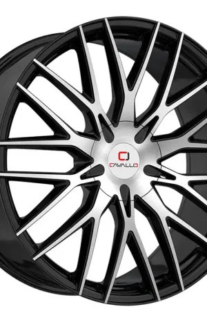 24" Cavallo Wheels CLV-45 Gloss Black Machined Rims Money Back Guarantee