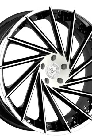 24" Lexani Forged Wheels LZ-114 Black Machined Face with Chrome Lip Rims Markdown