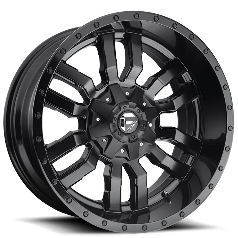 17" Fuel Wheels D596 Sledge Matte Black with Gloss Black Lip Off-Road Rims Final Sale