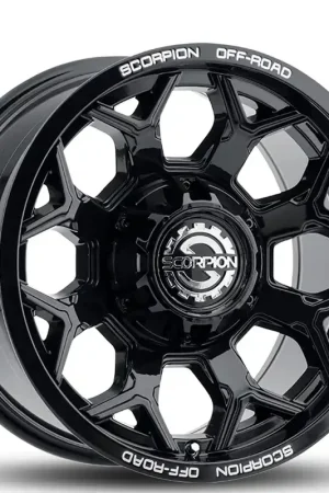 17" Scorpion Wheels Defender Gloss Black Off-Road Rims Certified