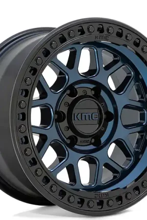 Luxury 18" KMC Wheels KM549 GRS Midnight Blue with Gloss Black Lip Off-Road Rims