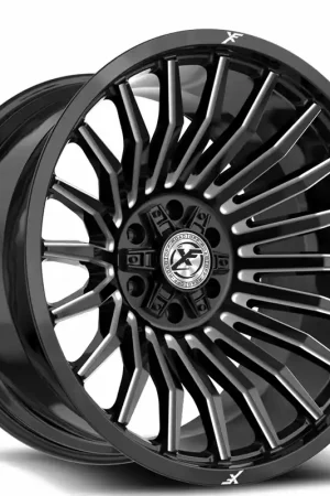 20" XF Off-Road Wheels XF-231 Gloss Black Milled Rims Big Sale