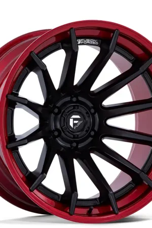 Weekend Sale 24" Fuel Wheels FC403 Burn Matte Black with Candy Red Lip Off-Road Fusion Forged Rims