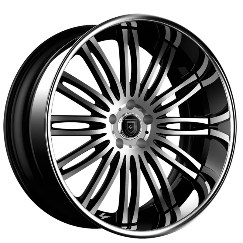 26" Lexani Forged Wheels LF-758 Bison Black Machined Face with SS Lip Rims Bulk Order