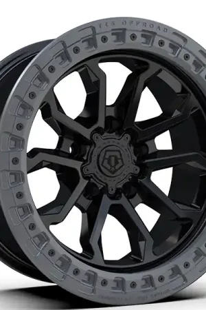 17" TIS Wheels 556BA Satin Black with Anthracite Simulated Bead Ring 5 Spoke Off-Road Rims Hot Picks