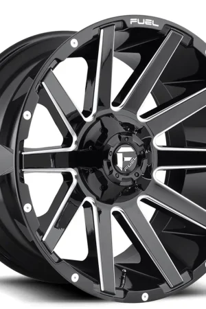 22" Fuel Wheels D615 Contra Gloss Black Milled Crossover Rims Super Sale