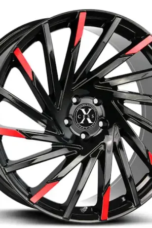 Flash Sale 20" Xcess Wheels X02 Gloss Black with Red Tips Rims