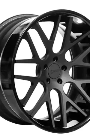 Secure Checkout 20" AC Forged Wheels ACF706 Matte Black Face with Gloss Black Lip Three Piece Rims