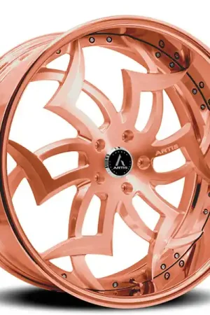 20" Artis Forged Wheels Medusa Brushed Rose Gold Face with Rose Gold over Chrome Lip Rims While Supplies Last