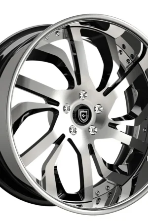 Worldwide Shipping 19" Lexani Forged Wheels LF-738 Regal Brushed Face with High Polished Accents and Chrome Lip Rims