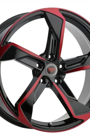 20" Revolution Racing Wheels RR20 Black with Red Face Rims Must Have