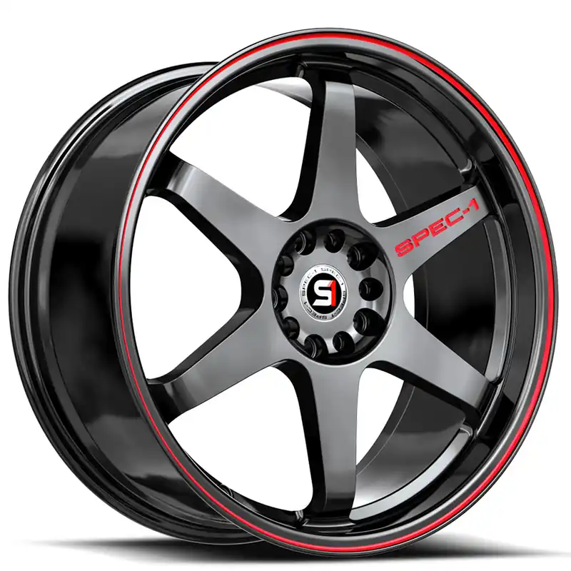 Genuine 20" SPEC-1 Wheels SPT-33 Gloss Black with Red Line Rims