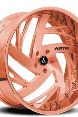 22" Artis Forged Wheels Southside Brushed Rose Gold Face with Rose Gold over Chrome Lip Rims Hot Deal