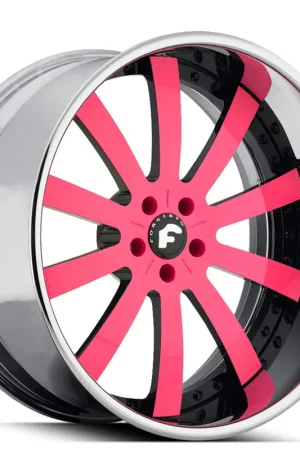 21" Forgiato Wheels Concavo Hot Pink with Chrome Lip Forged Rims New Release