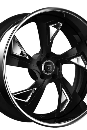 21" Lexani Forged Wheels LF-756 Jade Black with Chrome Accents Face and Lip Rims Popular