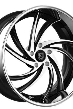 24" Lexani Forged Wheels LF-744 Twister Black Machined with Chrome SS Lip Rims Mega Sale