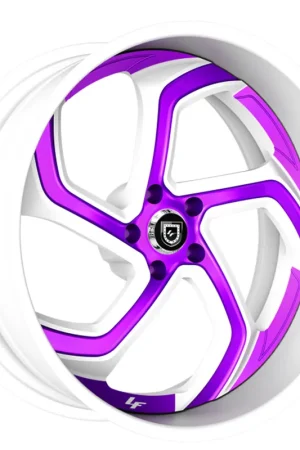 Low Price 24" Lexani Forged Wheels LF-761 Swift White with Candy Purple Accents Rims