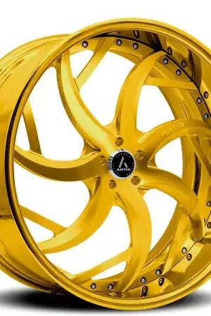 26" Artis Forged Wheels Sincity Brushed Gold Face with Gold over Chrome Lip Rims Buy Online