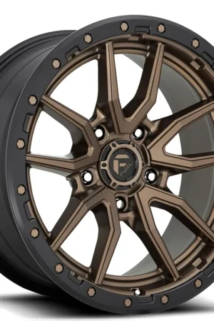 18" Fuel Wheels D681 Rebel Bronze with Black Lip 5-Lug Off-Road Rims Hassle-Free Returns