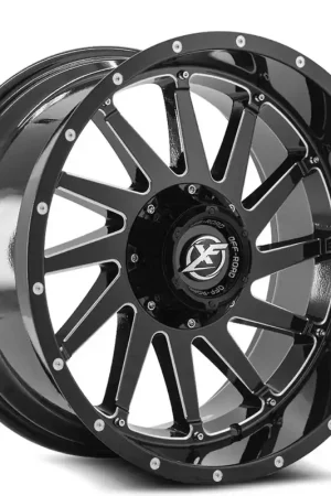 20" XF Off-Road Wheels XF-216 Gloss Black Milled Rims Big Sale