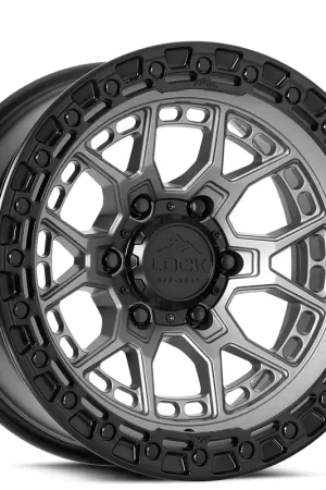 20" Lock Off-Road Wheels Commando Matte Grey with Matte Black Ring Rims Modern
