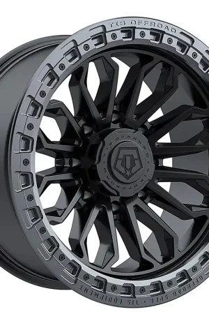 Instant Buy 20" TIS Wheels 556BA Satin Black with Anthracite Simulated Bead Ring 8 Spoke Off-Road Rims
