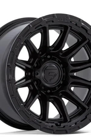 17" Fuel Wheels FC866 Piston Blackout with Gloss Black Lip Off-Road Rims Handmade