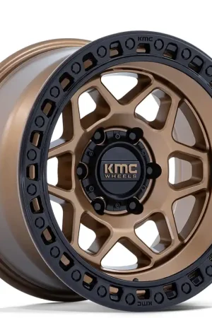 17" KMC Wheels KM553 Torx Matte Bronze with Gloss Black Lip Off-Road Rims Seasonal Sale