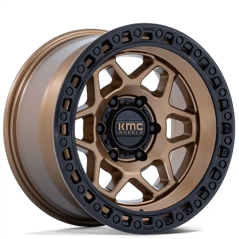 17" KMC Wheels KM553 Torx Matte Bronze with Gloss Black Lip Off-Road Rims Seasonal Sale