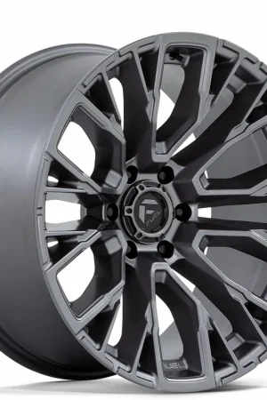 Crafted 22" Fuel Wheels D848 Rebar 6 Matte Gunmetal Off-Road Rims