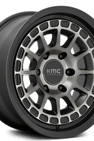 17" KMC Wheels KM719 Canyon Satin Black with Gray Tint Crossover Rims Modern