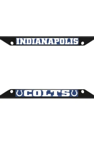 Affordable License Plate Frame with Indianapolis Colts Logo; Black and Blue